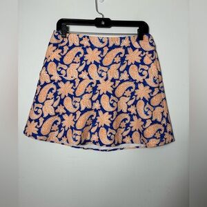 Polo Ralph Lauren Golf Mini Skirt Skort S  Orange & Blue Paisley - FL Gators